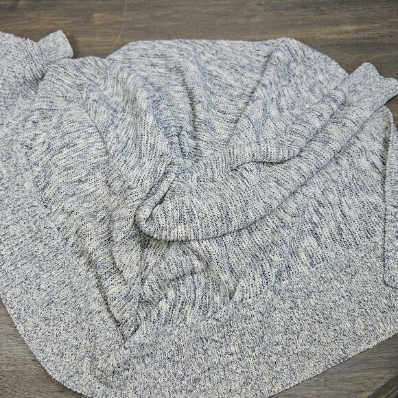 Loft Womens Long Sleeve Blue Metallic Grey Open Front Knit Cardigan Size Large - Picture 6 of 10